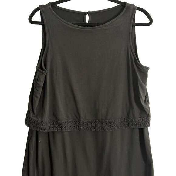 J JILL Wearever Women Sleeveless Pullover Knit Midi Dress Sz M Black Casual 13-8 - Picture 3 of 11